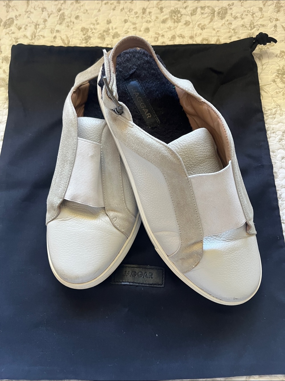 Jaggar Australian Brand Leather, Wool, Rubber Sole Slip On Shoes